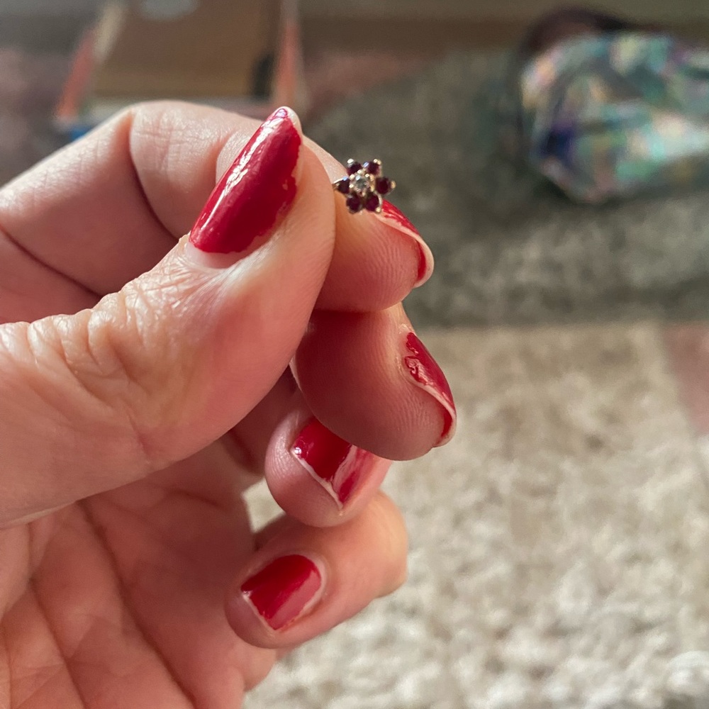 Ruby and diamond nose ring